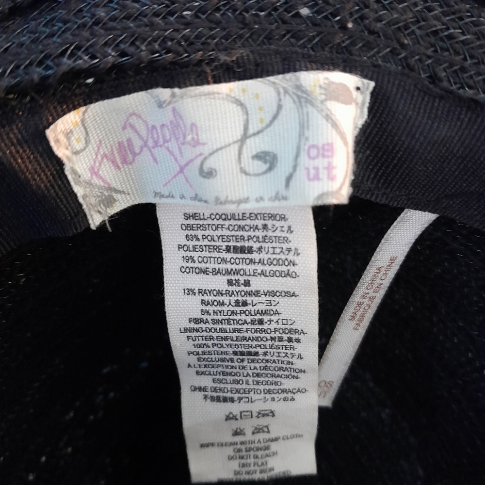 Free People Lace Lovers Black Wide Brim Hat - Picture 5 of 10